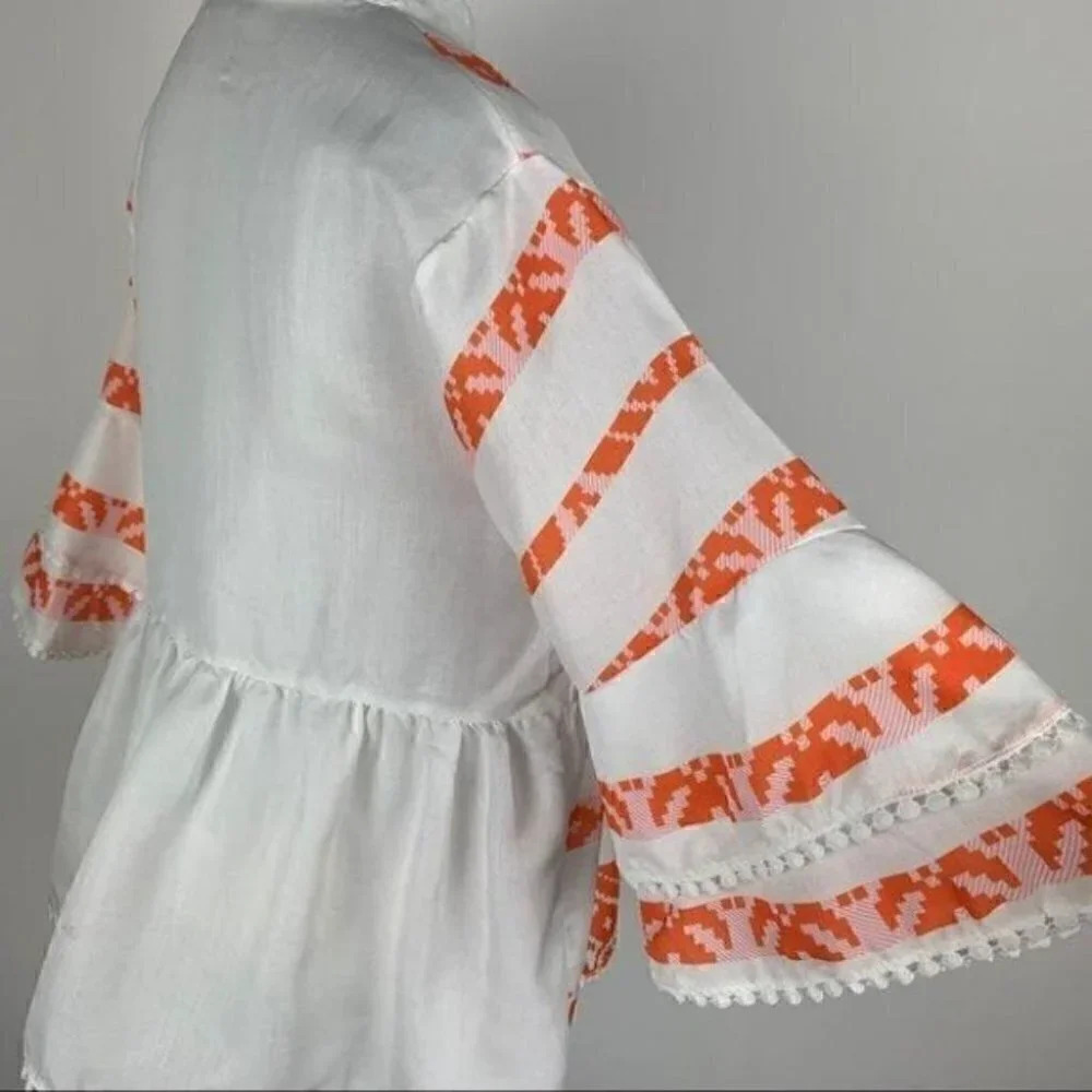 Misslook top size S Orange white peasant festival - Picture 6 of 13